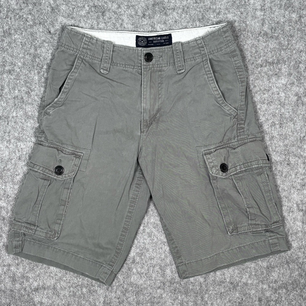 American Eagle Cargo Shorts Classic Fit Gray Mens Size 28